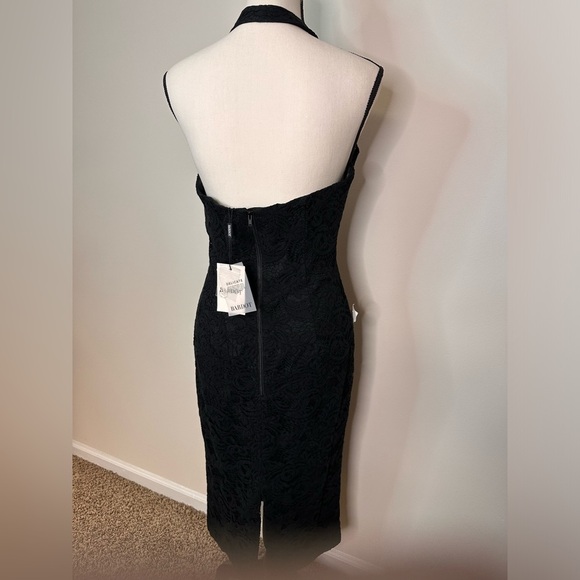 BARDOT Black Lace Halter Cross Neck MIDI Tea Length Dress Sz 8 NWT (A0059 B3) - Picture 3 of 15